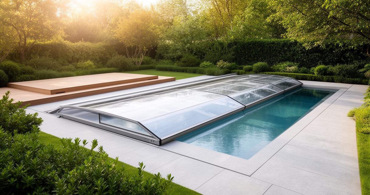 Comparatif des 4 meilleurs abris de piscine en 2026 : Azenco, Gustave Rideau, Abrideal et Abrisud