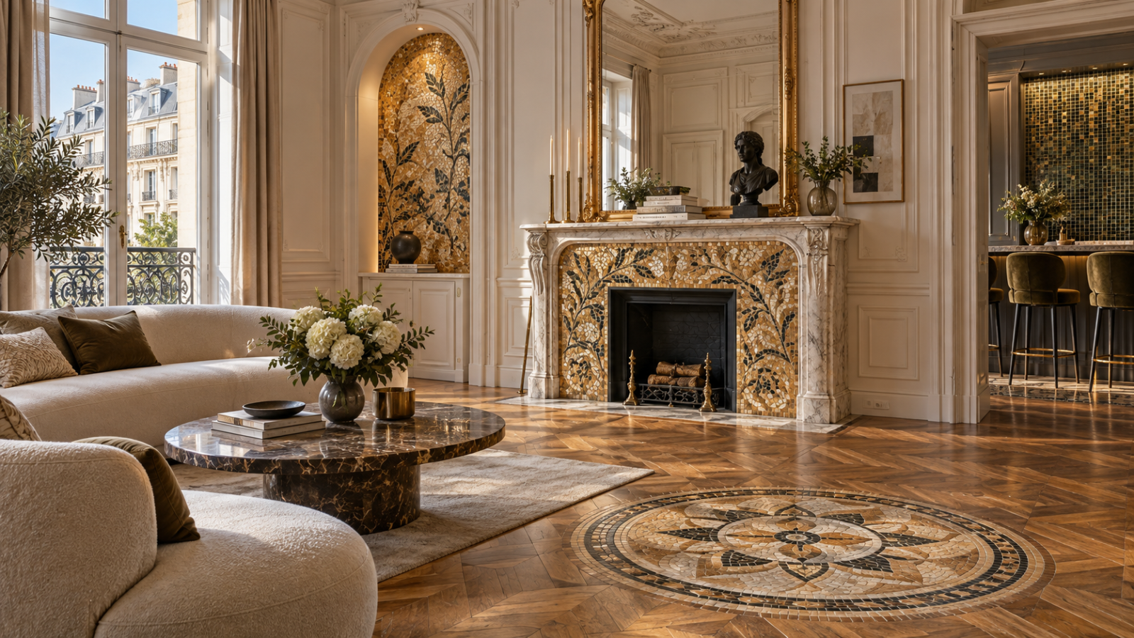 Mosaïque et architecture d&rsquo;intérieur haut de gamme : comment sublimer un salon parisien