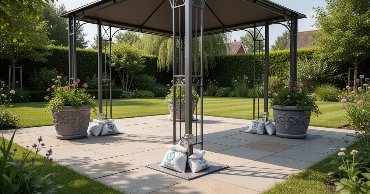 Découvrez 4 méthodes pour fixer une tonnelle au sol sans percer pour vos installations éphémères